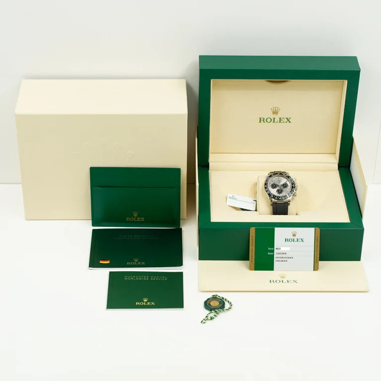 Rolex Daytona White Gold Oysterflex Silver Dial 116519LN-0024 Mens 40mm