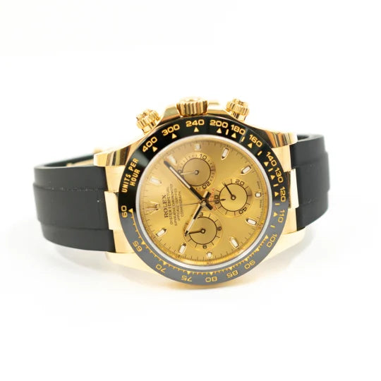 Rolex Daytona Yellow Gold Oysterflex Champagne Dial 116518LN-0042 Mens 40mm