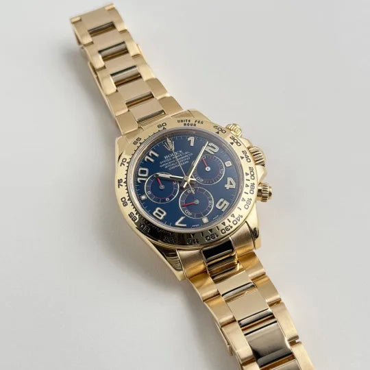 Rolex Daytona Yellow Gold Blue Dial 116508 Blue Arabic 40mm