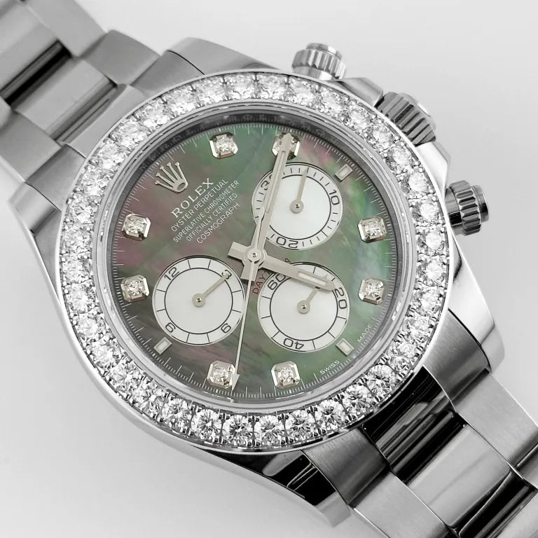 Rolex Daytona White Gold Diamond Black Mother of Pearl Dial 126579RBR-0001 Mens 40mm