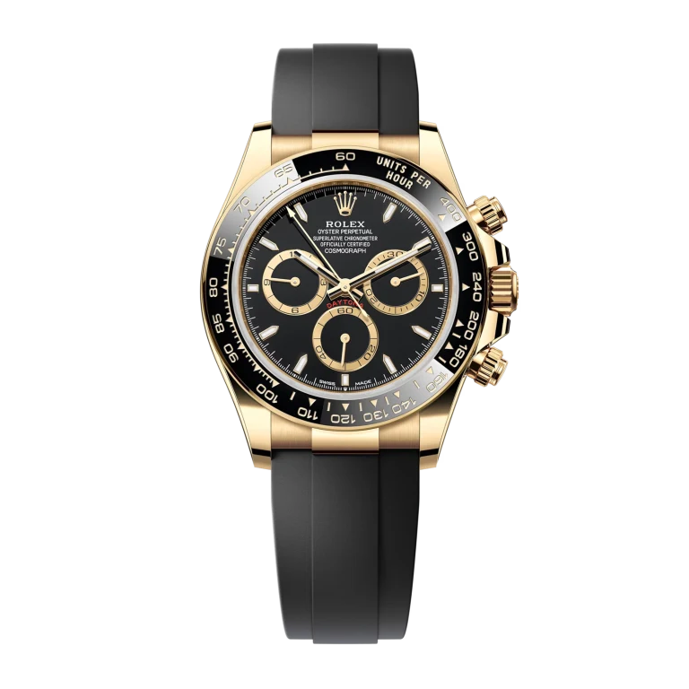 Rolex Daytona Yellow Gold Oysterflex Black Dial 126518LN-0008 Mens 40mm