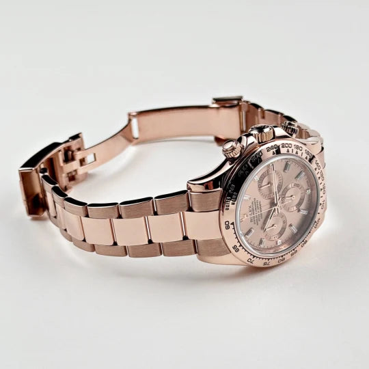 Rolex Daytona Rose Gold Baguette Pink Dial 116505-0012 Mens 40mm