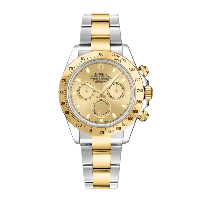 Rolex Daytona Yellow Gold & Steel Champagne Dial 116523-0042 Mens 40mm