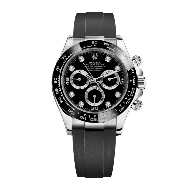 Rolex Daytona White Gold Oysterflex Black Dial 116519LN-0025 Mens 40mm