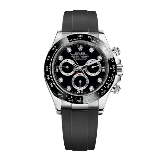 Rolex Daytona White Gold Oysterflex Black Dial 116519LN-0025 Mens 40mm