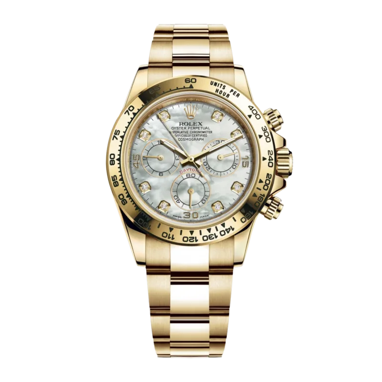 Rolex Daytona Yellow Gold Mother of Pearl Dial 116508-0007 Mens 40mm