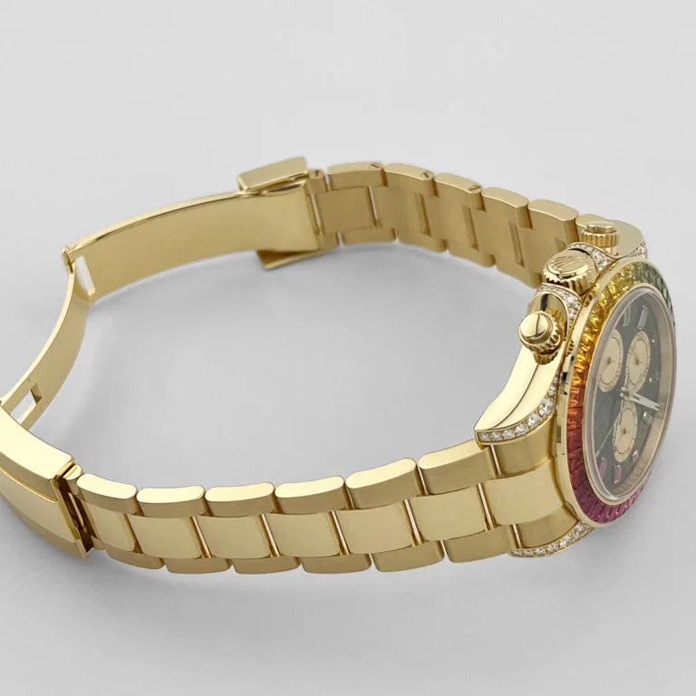 Rolex Daytona Yellow Gold Rainbow Black Dial 126598RBOW Mens 40mm