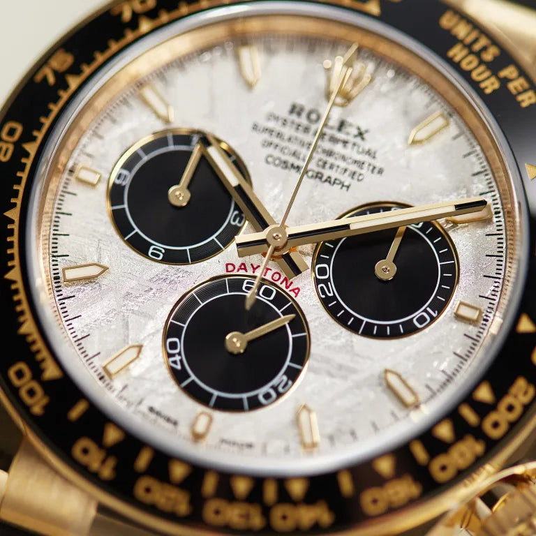 Rolex Daytona Yellow Gold Oysterflex Meteorite Dial 126518LN-0016 Mens 40mm