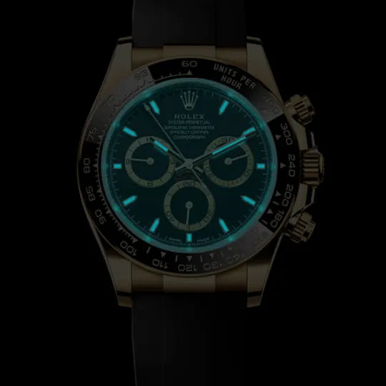 Rolex Daytona Yellow Gold Oysterflex Black Dial 126518LN-0008 Mens 40mm