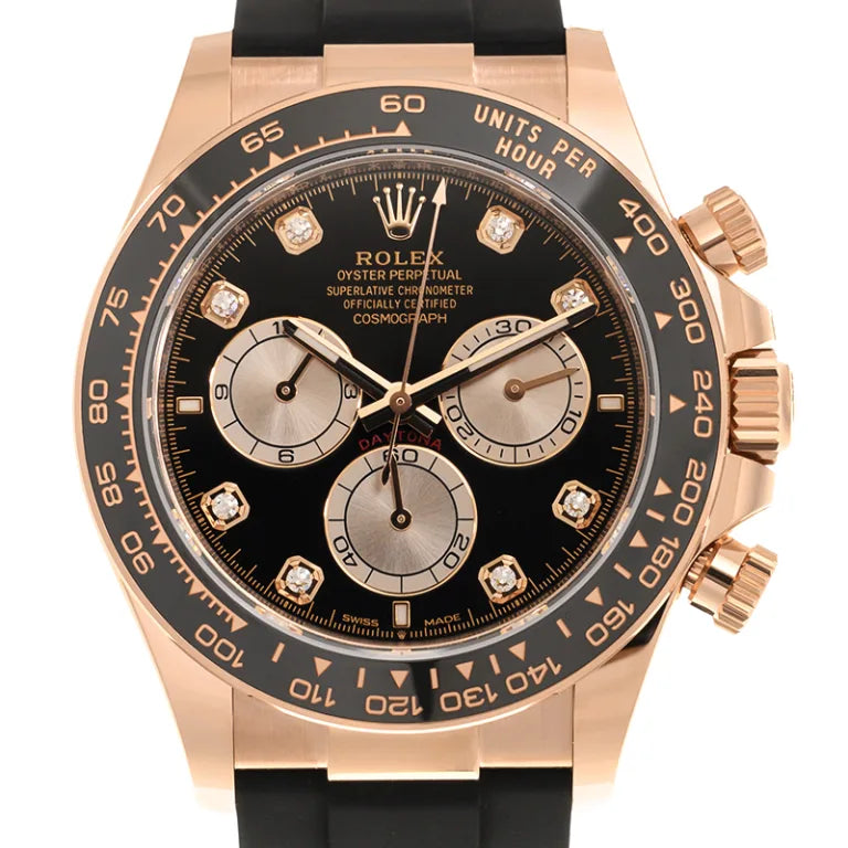 Rolex Daytona Rose Gold Oysterflex Black Dial 126515LN-0004 Mens 40mm