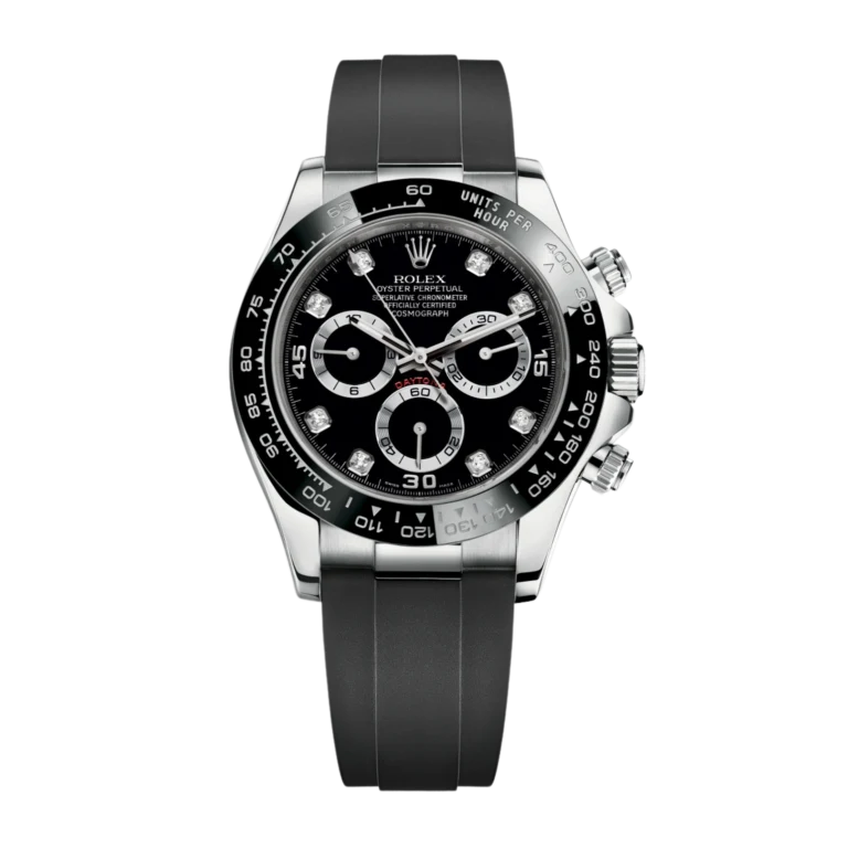 Rolex Daytona White Gold Oysterflex Black Dial 116519LN-0022 Mens 40mm