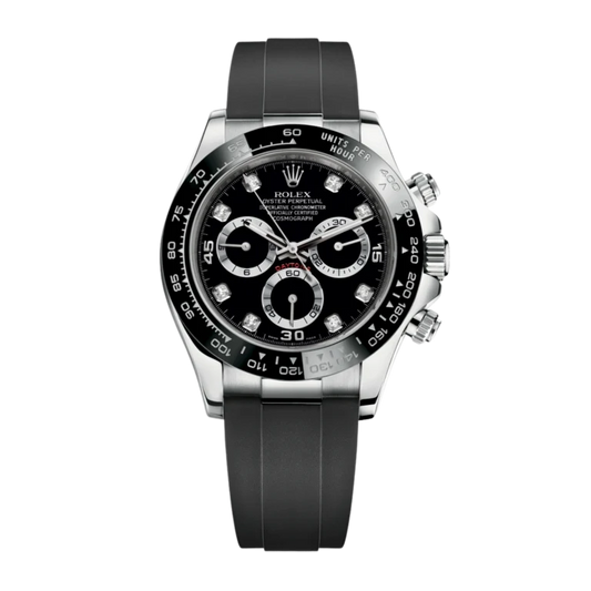 Rolex Daytona White Gold Oysterflex Black Dial 116519LN-0022 Mens 40mm
