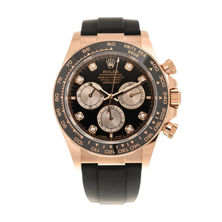 Rolex Daytona Rose Gold Oysterflex Black Dial 126515LN-0004 Mens 40mm