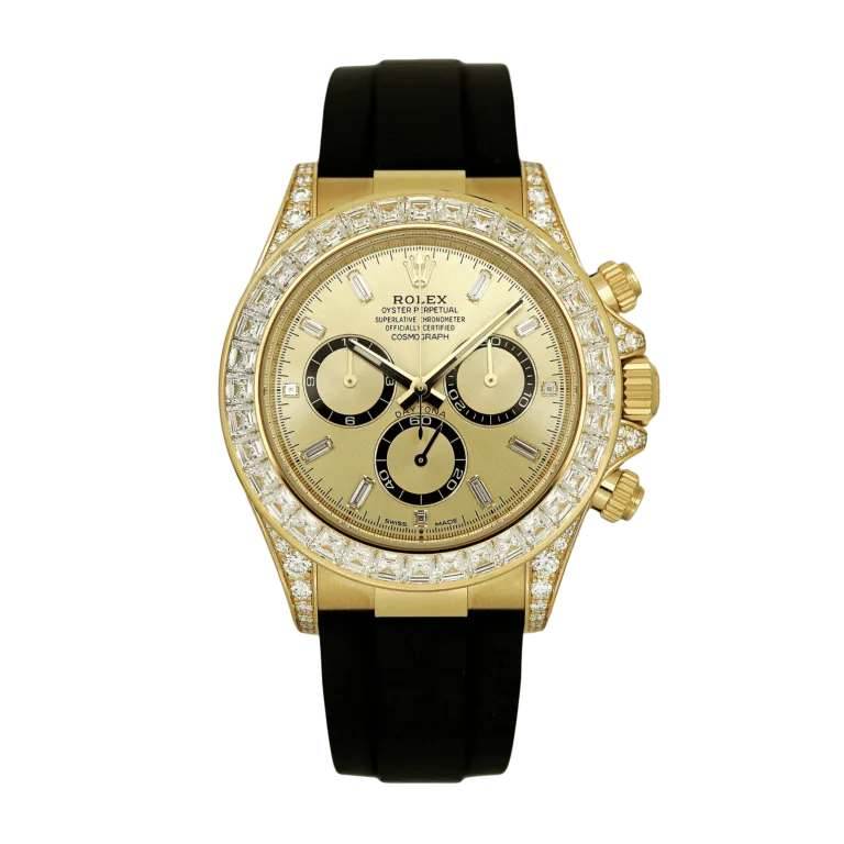 Rolex Daytona Yellow Gold Diamond Oysterflex Champagne Dial 126538TBR-0004 Mens 40mm