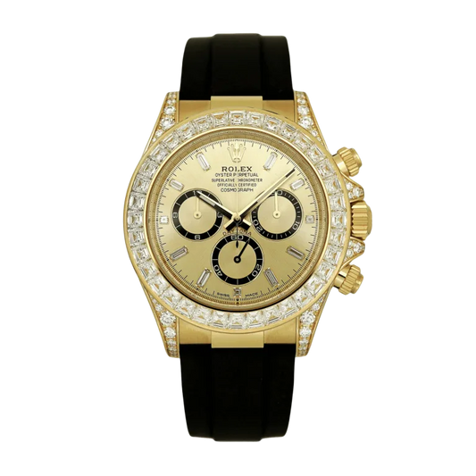 Rolex Daytona Yellow Gold Diamond Oysterflex Champagne Dial 126538TBR-0004 Mens 40mm