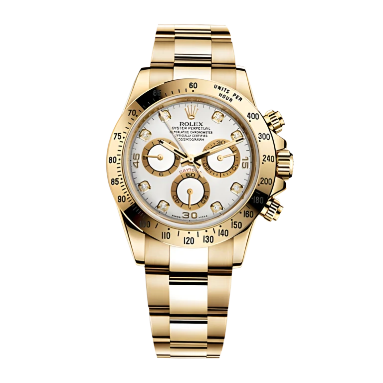 Rolex Daytona Yellow Gold White Dial 116528-0034 Mens 40mm