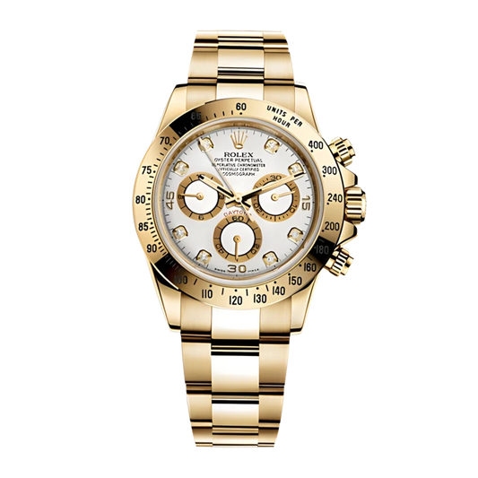 Rolex Daytona Yellow Gold White Dial 116528-0034 Mens 40mm