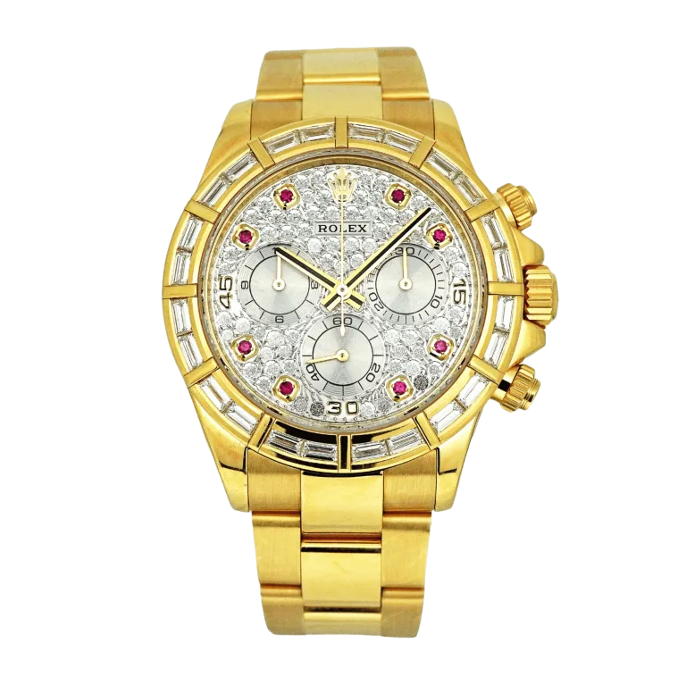 Rolex Daytona Yellow Gold Diamond Pave Dial 116568BR Pave 40mm