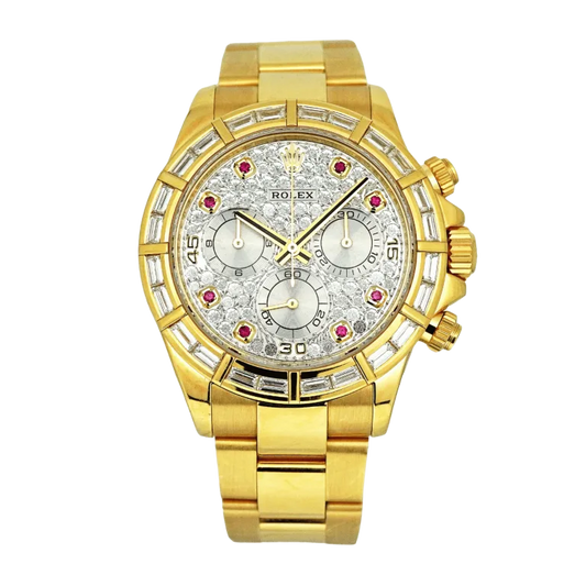 Rolex Daytona Yellow Gold Diamond Pave Dial 116568BR Pave 40mm
