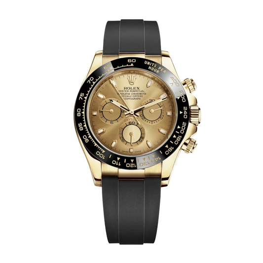 Rolex Daytona Yellow Gold Oysterflex Champagne Dial 116518LN-0042 Mens 40mm