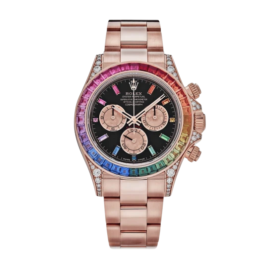 Rolex Daytona Rose Gold Rainbow Black Dial 116595RBOW-0001 Mens 40mm