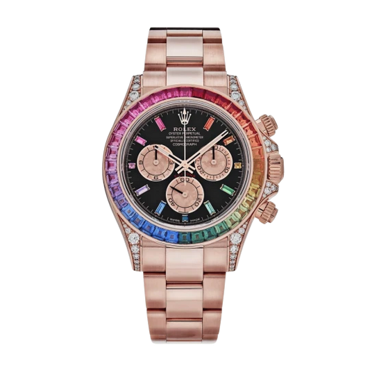 Rolex Daytona Rose Gold Rainbow Black Dial 116595RBOW-0001 Mens 40mm