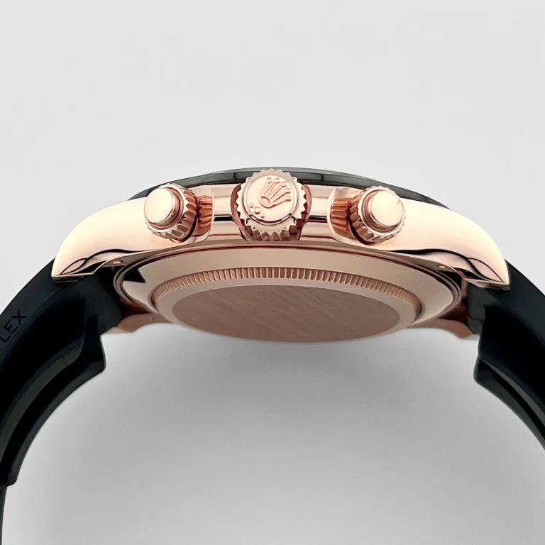 Rolex Daytona Rose Gold Baguette Oysterflex Pink Dial 116515LN-0021 Mens 40mm