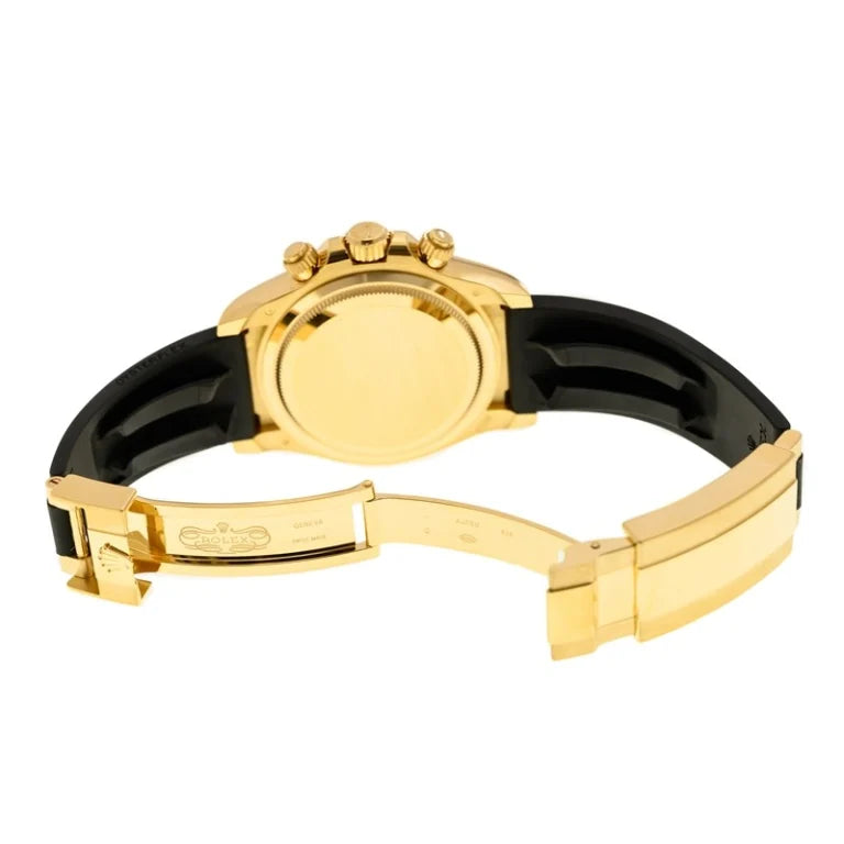 Rolex Daytona Yellow Gold Oysterflex Black Dial 126518LN-0006 Mens 40mm