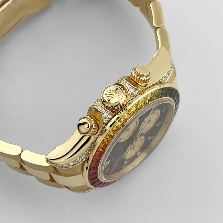 Rolex Daytona Yellow Gold Rainbow Black Dial 126598RBOW Mens 40mm