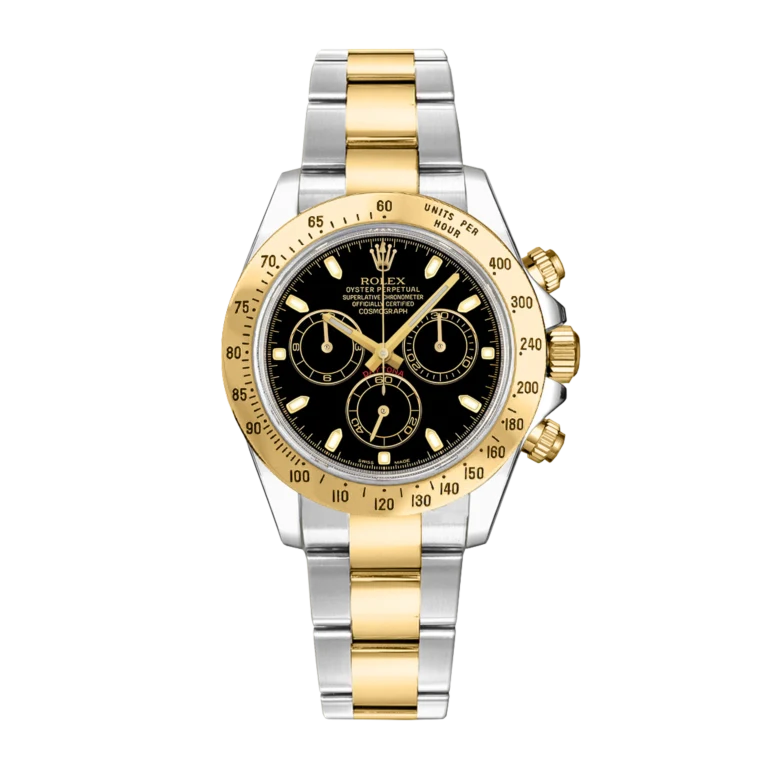Rolex Daytona Yellow Gold & Steel Black Dial 116523-0039 Mens 40mm