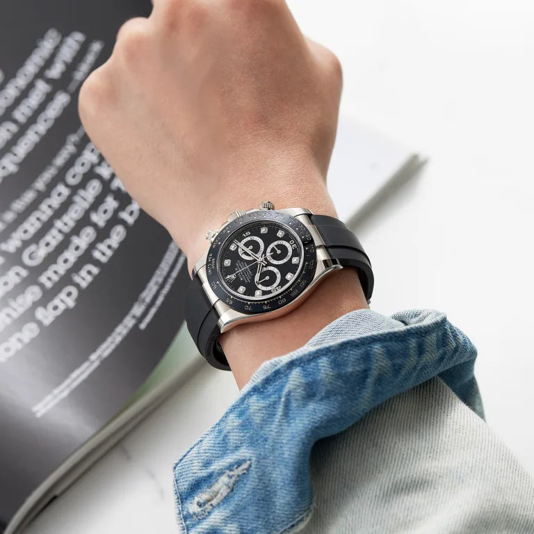 Rolex Daytona White Gold Oysterflex Black Dial 116519LN-0025 Mens 40mm