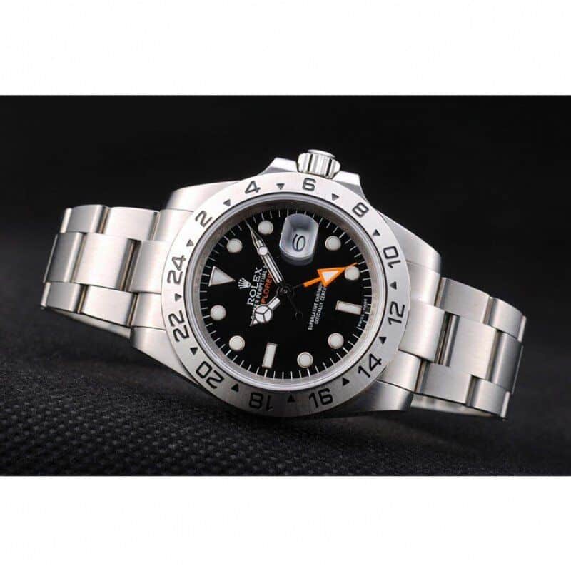 Rolex Explorer Stainless Steel Bezel Black Dial Watch Men 40MM