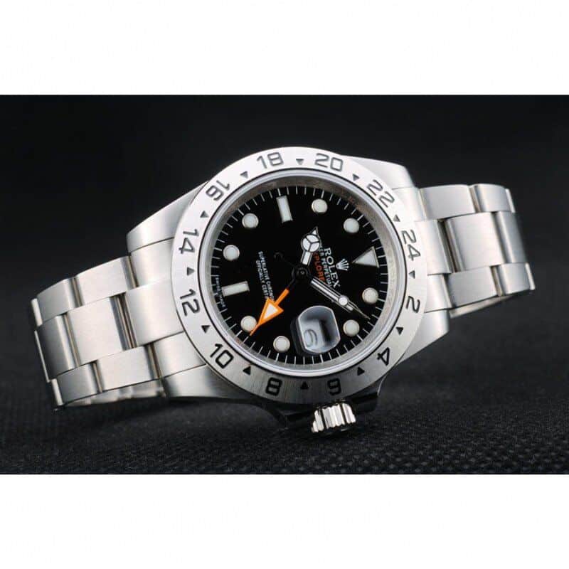 Rolex Explorer Stainless Steel Bezel Black Dial Watch Men 40MM